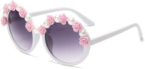 

Женские солнцезащитные очки 2027 года с жемчужным блеском, винтажные круглые солнцезащитные очки с цветочным узором, женские панк-очки, защита от ультрафиолета UV400 MTZJH, 4