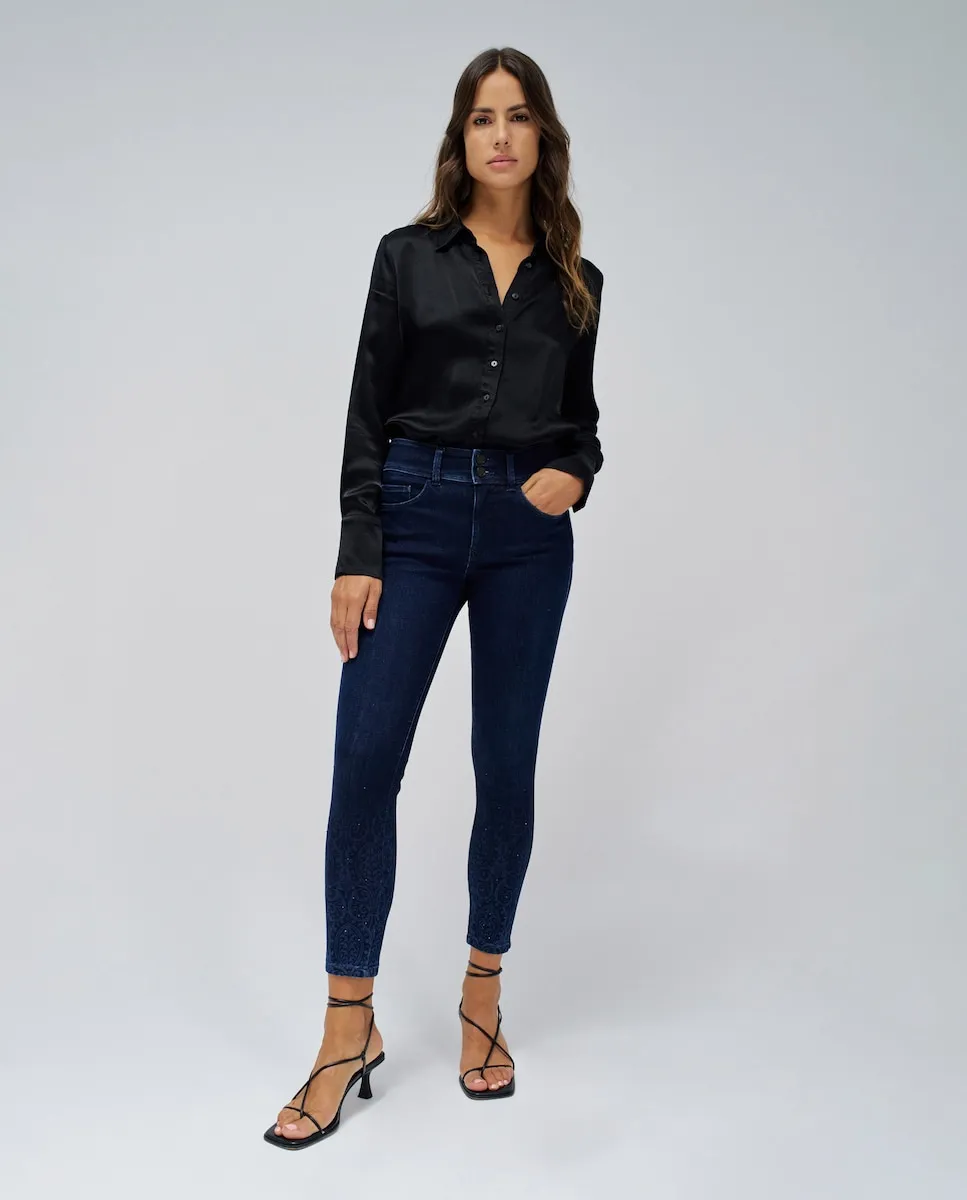 

Женские узкие джинсы-скинни Secret push in с укороченным кроем и принтом Salsa Jeans, синий