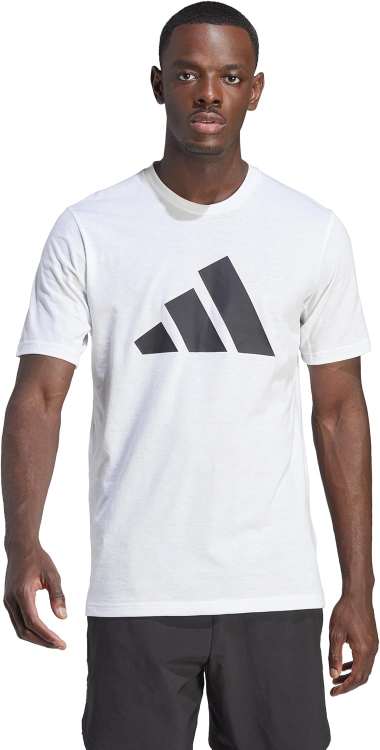

Мужская тренировочная футболка Adidas BXH37 с коротким рукавом, логотипом Train Essentials Feelready, бело-черная (IM4373), размер XL