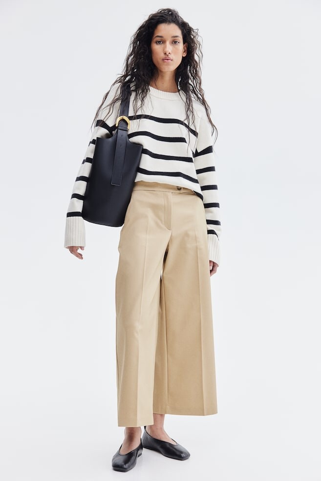 

Широкие элегантные брюки H&M, бежевый