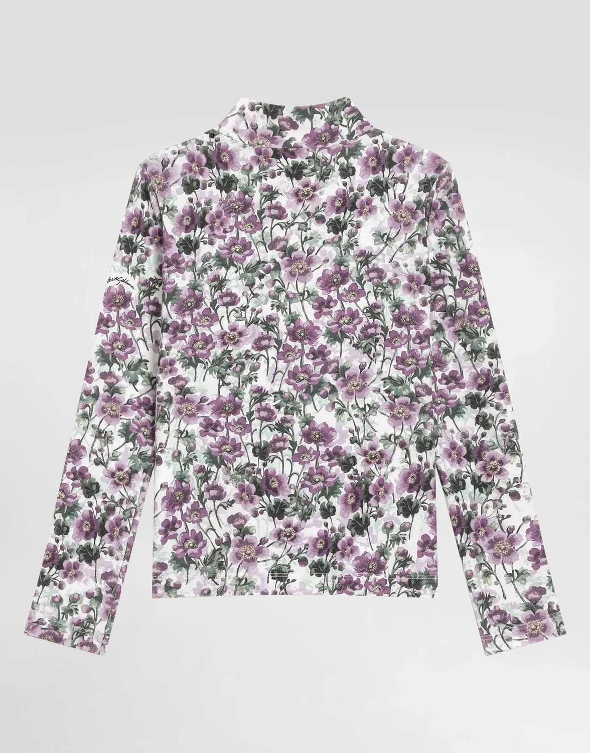 Водолазка из интерлока с принтом "фиалки" Dolce & Gabbana, белый — фото 3