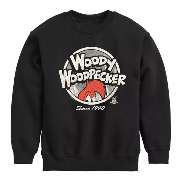 

Винтажная флисовая толстовка Woody Woodpecker для мальчиков 8-20 лет Licensed Character, черный