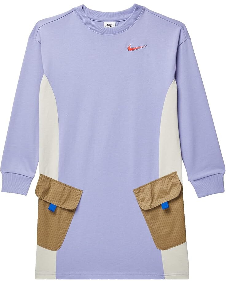 

Платье Nike Kids NSW All Over Print Dress, цвет Light Thistle/Light Bone/Bright Crimson