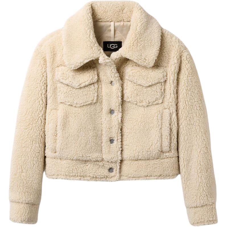 

UGG Бархатная куртка женская натуральная белая, Natural White