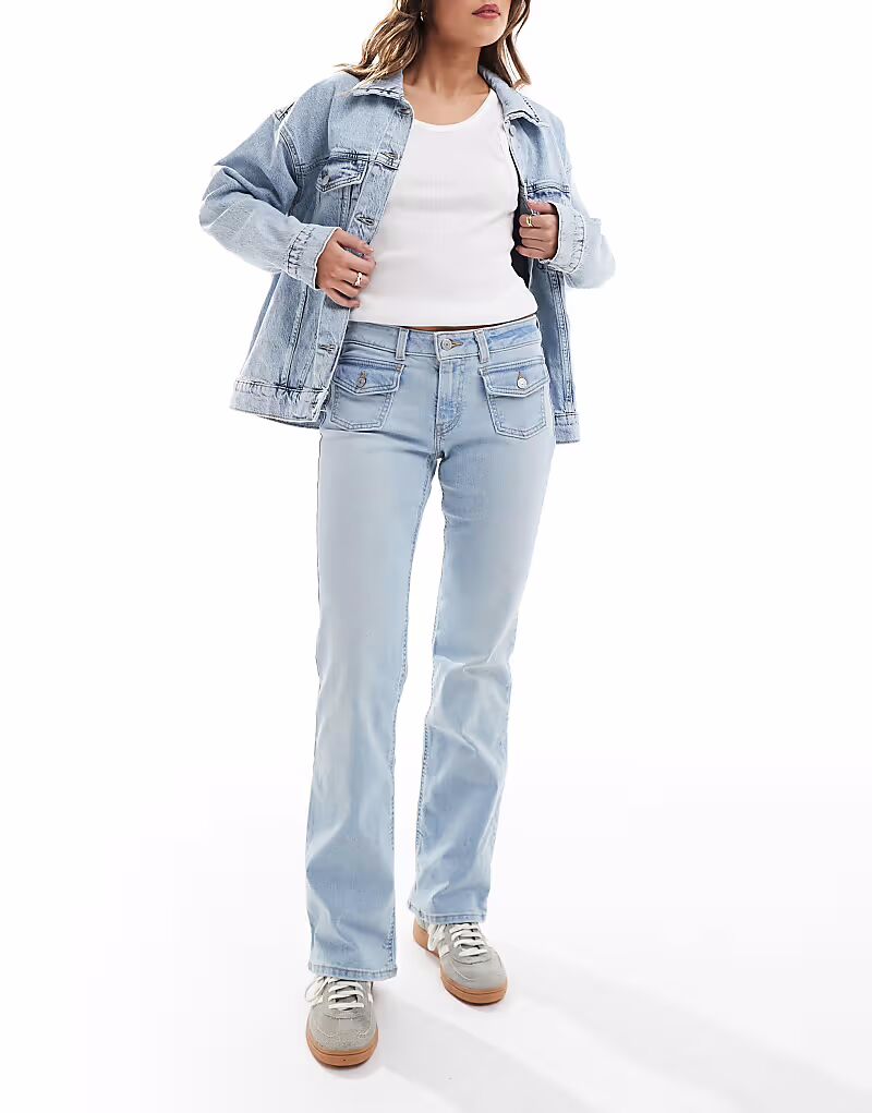 

Винтажные джинсы Levi's с супернизкой талией, светло-голубого цвета
