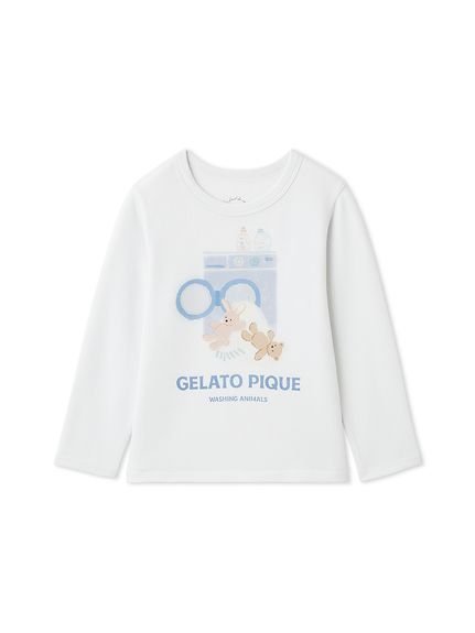 Футболка с длинным рукавом и изображением моющегося животного Gelato pique, OWHT[002] — фото 4