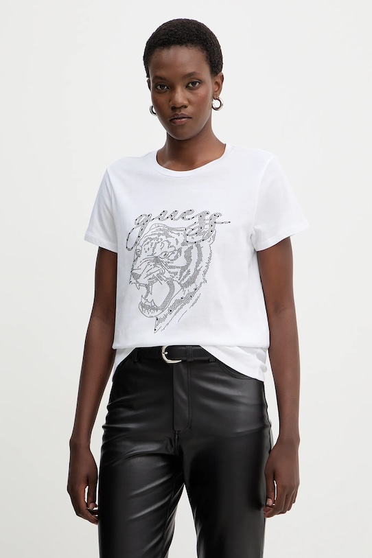

Хлопковая футболка Guess, белый