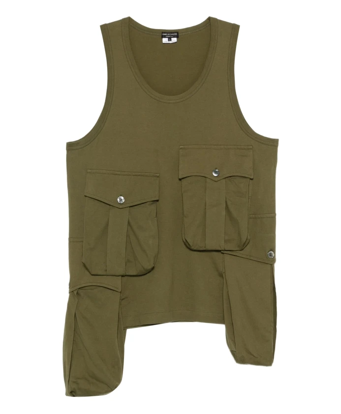 

Жилет без рукавов оливково-зеленого цвета с множеством карманов Comme Des Garã§Ons, зеленый