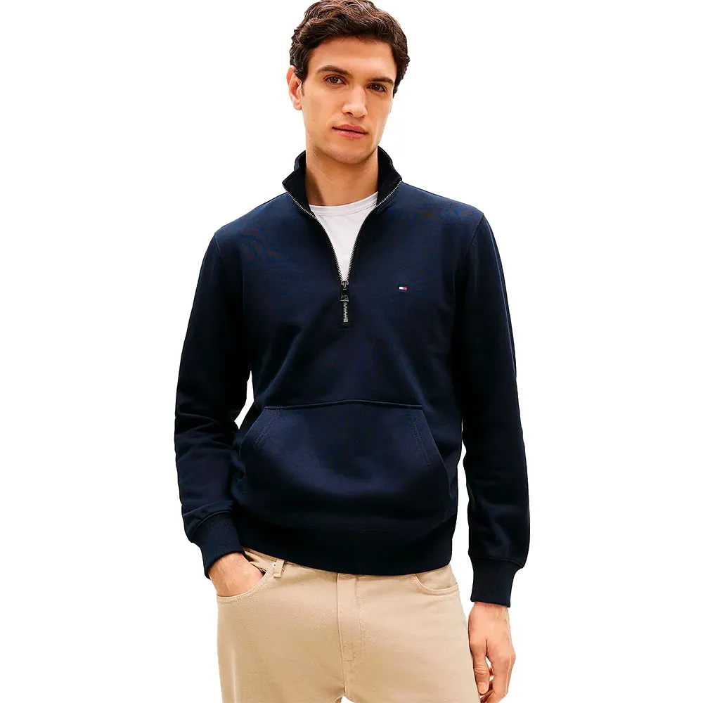 

Толстовка Tommy Hilfiger Essential Terry с застежкой-молнией до середины груди, синий