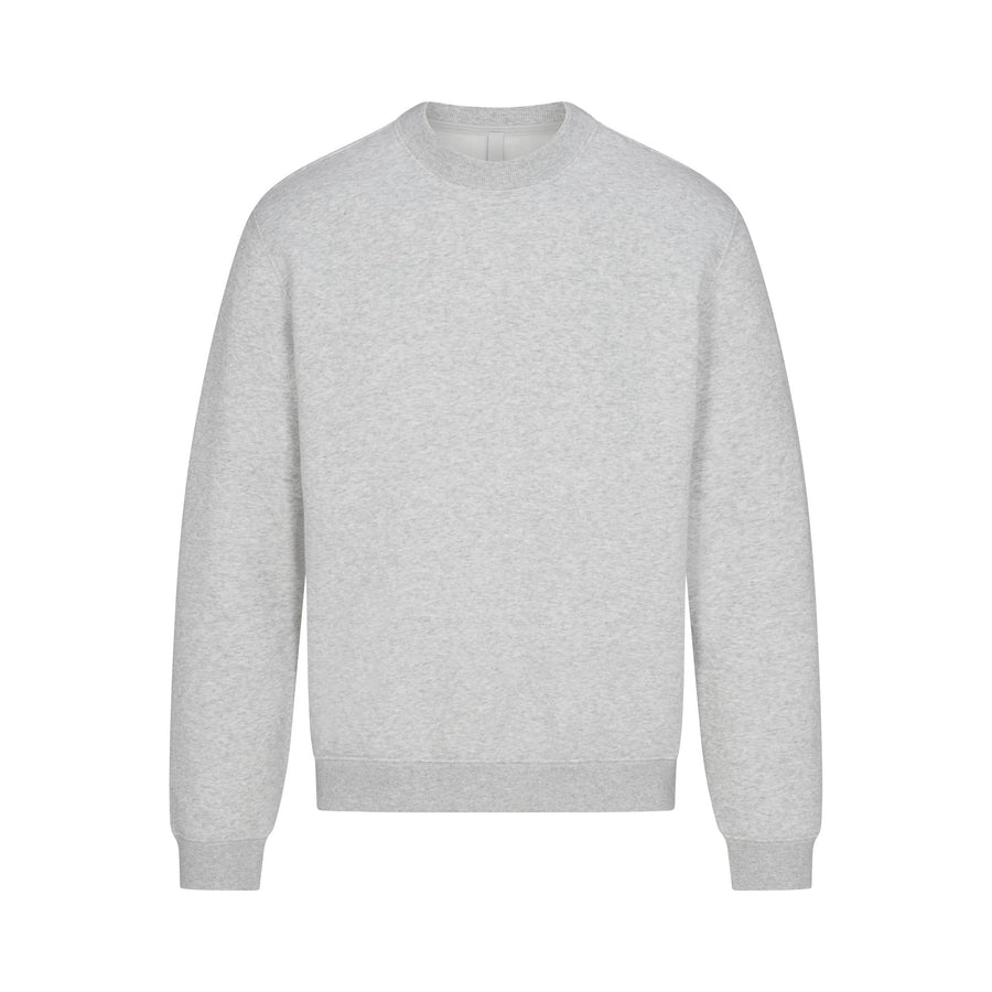 

Мужская классическая рубашка с круглым вырезом SKIMS Fleece Lounge, цвет Light Heather Grey