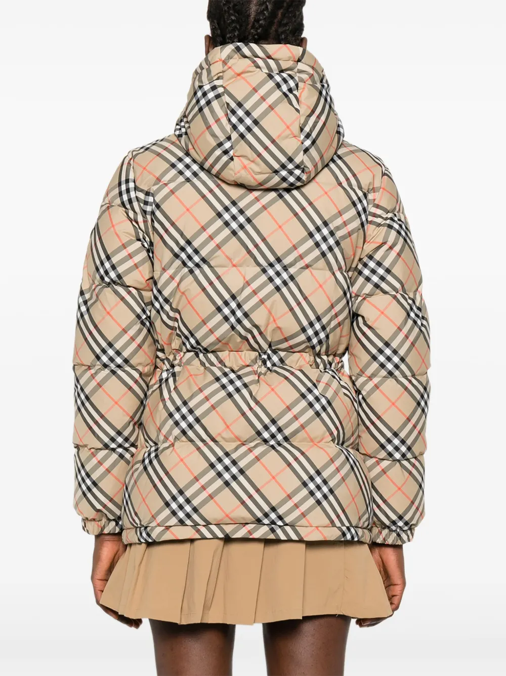 Пуховик в клетку Vintage Check BURBERRY, нейтральный — фото 4