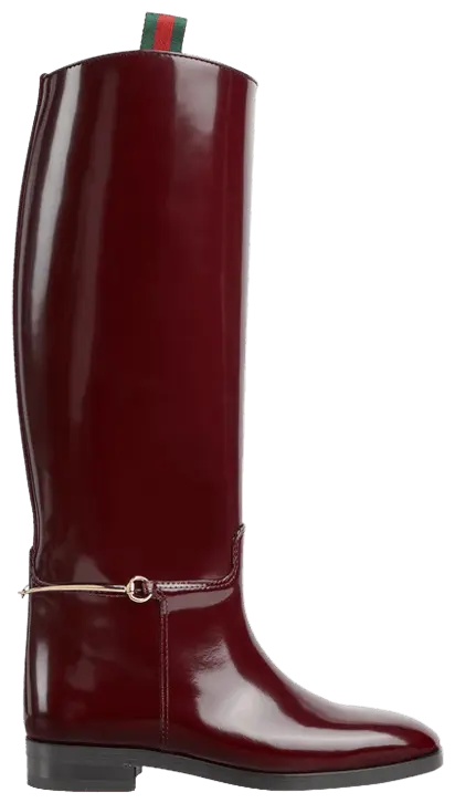 Ботинки Gucci Wmns Slim Horsebit Boot 'Lacquered Cherry', красный