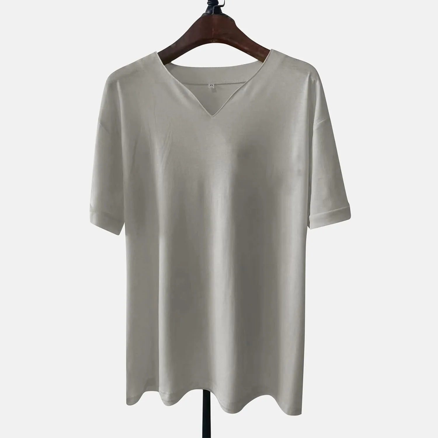 Мужская футболка Casual, короткий рукав, V-образный вырез, размеры M-4XL — фото 3