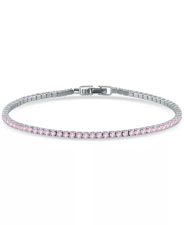 

Теннисный браслет с кубическим цирконием из стерлингового серебра, созданный для Macy's Giani Bernini, pink