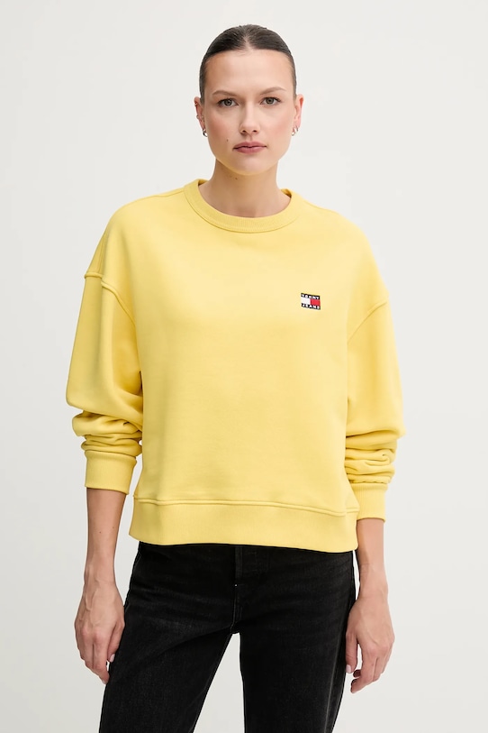 

Хлопковая толстовка Tommy Jeans, желтый
