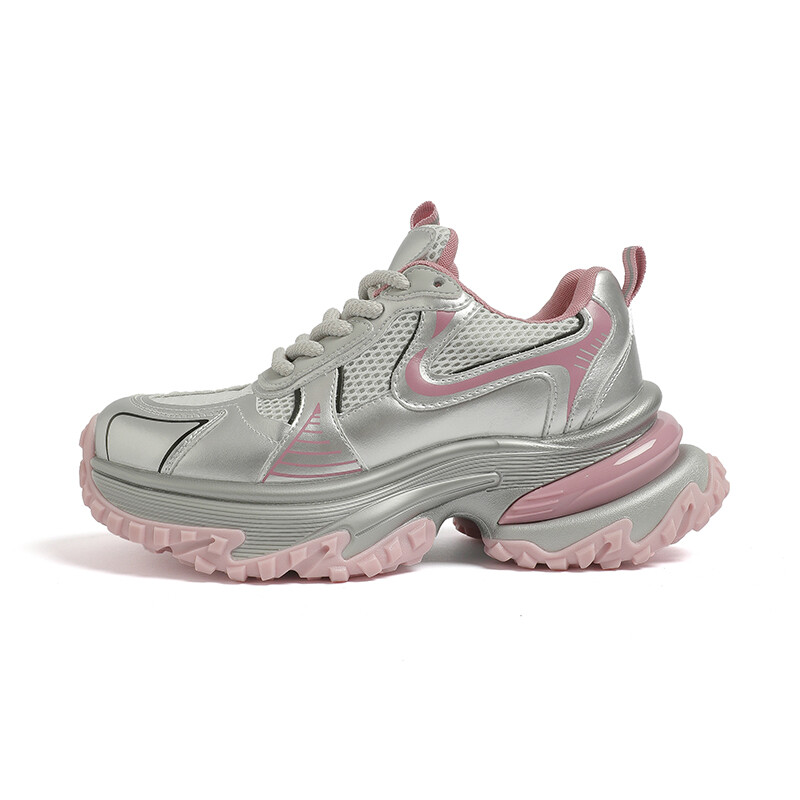 

Кроссовки женские толстые низкие Roubini, цвет Silver Pink