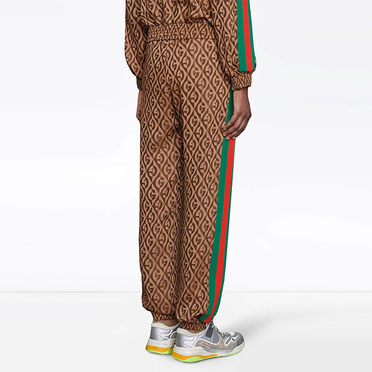 Вязаные спортивные брюки женские умбра GUCCI — фото 4