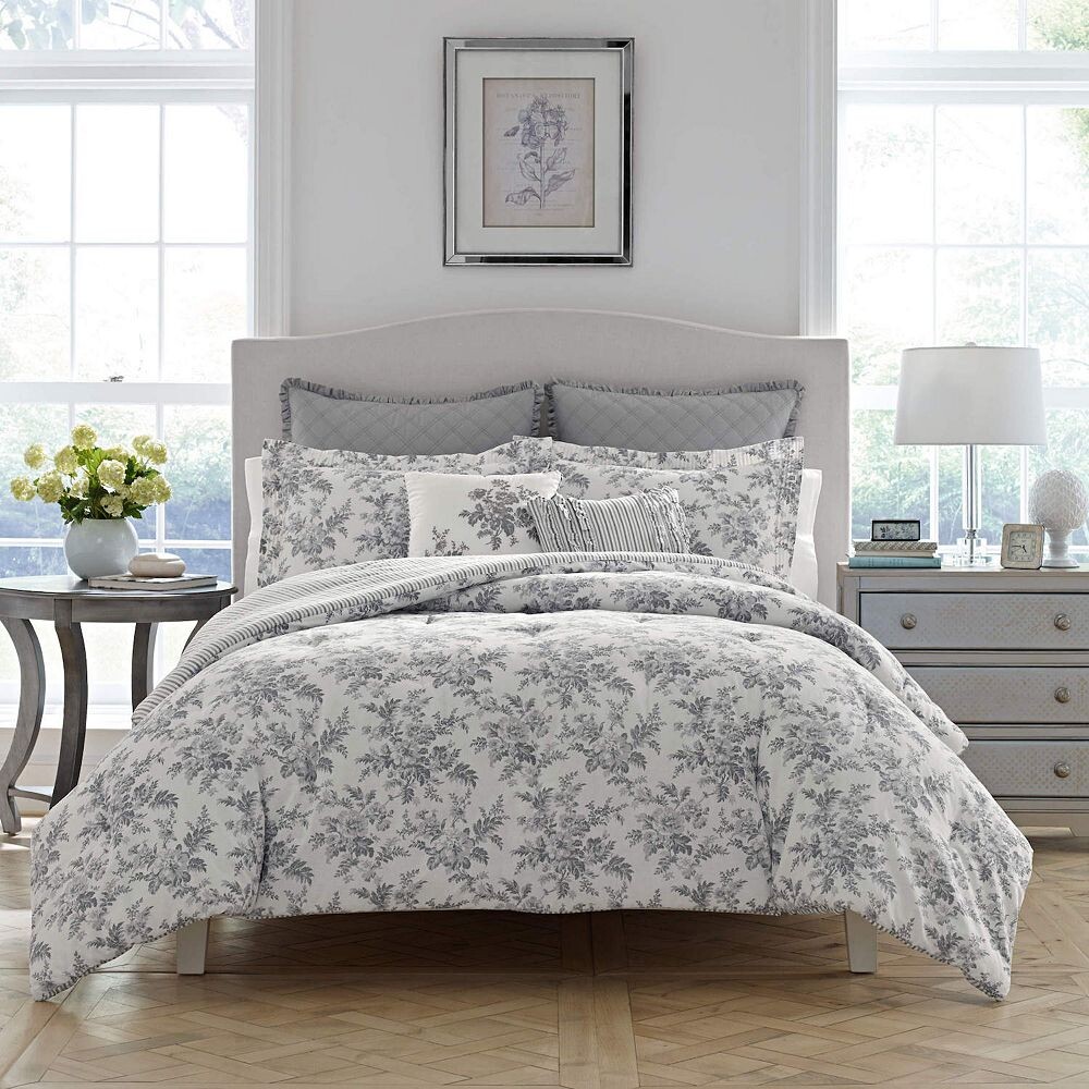 

Комплект пододеяльников Laura Ashley Annalize с цветочным принтом, серый