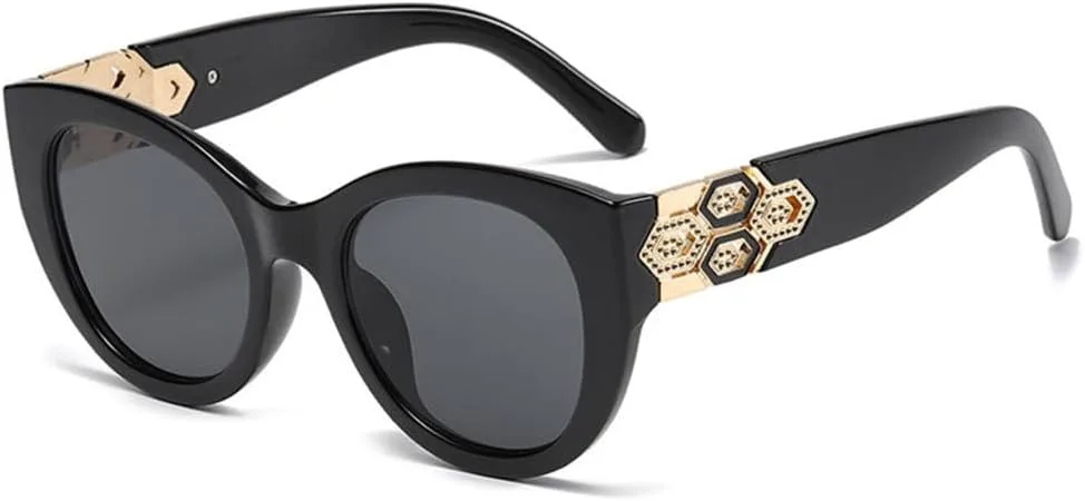 

Солнцезащитные очки «кошачий глаз» для женщин, ромбовидные очки с полыми дужками в стиле ретро для мужчин, очки с защитой от УФ-излучения UV400 HDUBFY, C1