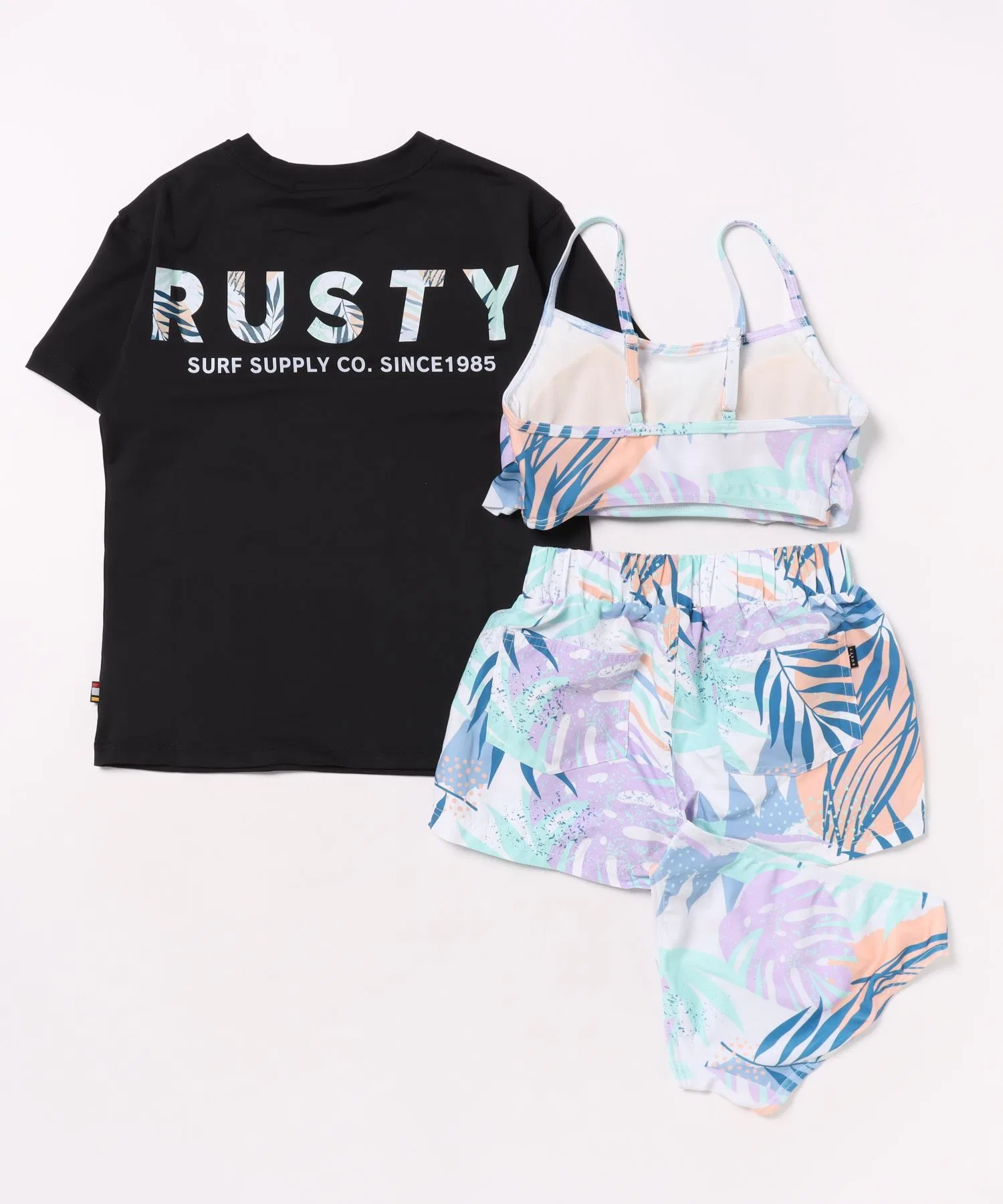 【RUSTY】Детский купальник-танкини, комплект из 4 предметов — фото 3