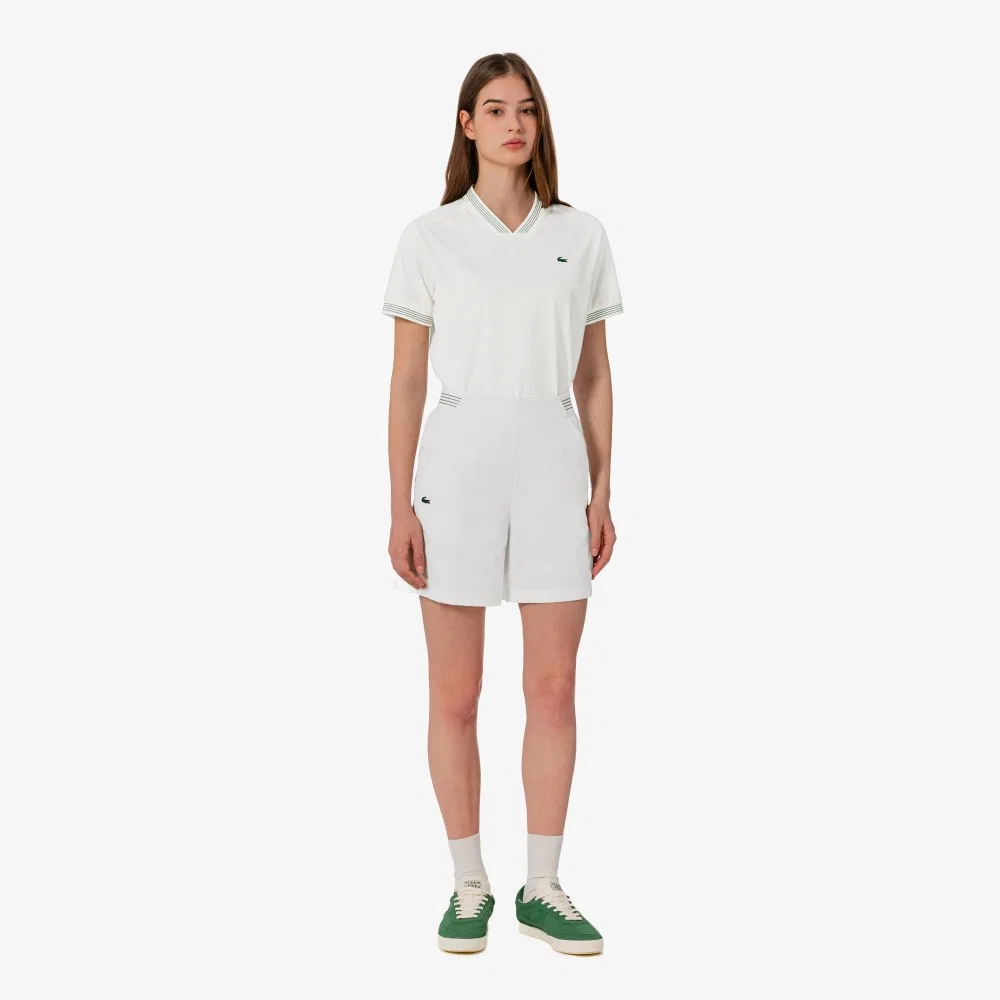 Шорты женские Lacoste Офф-уайт, легкие и стильные — фото 4