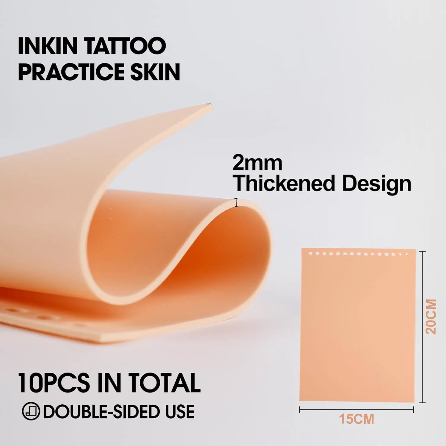 Искусственная кожа для татуировок INKin (20 x 15 см, 2 мм) - набор из 10 штук Inkin, Skin Tone — фото 2
