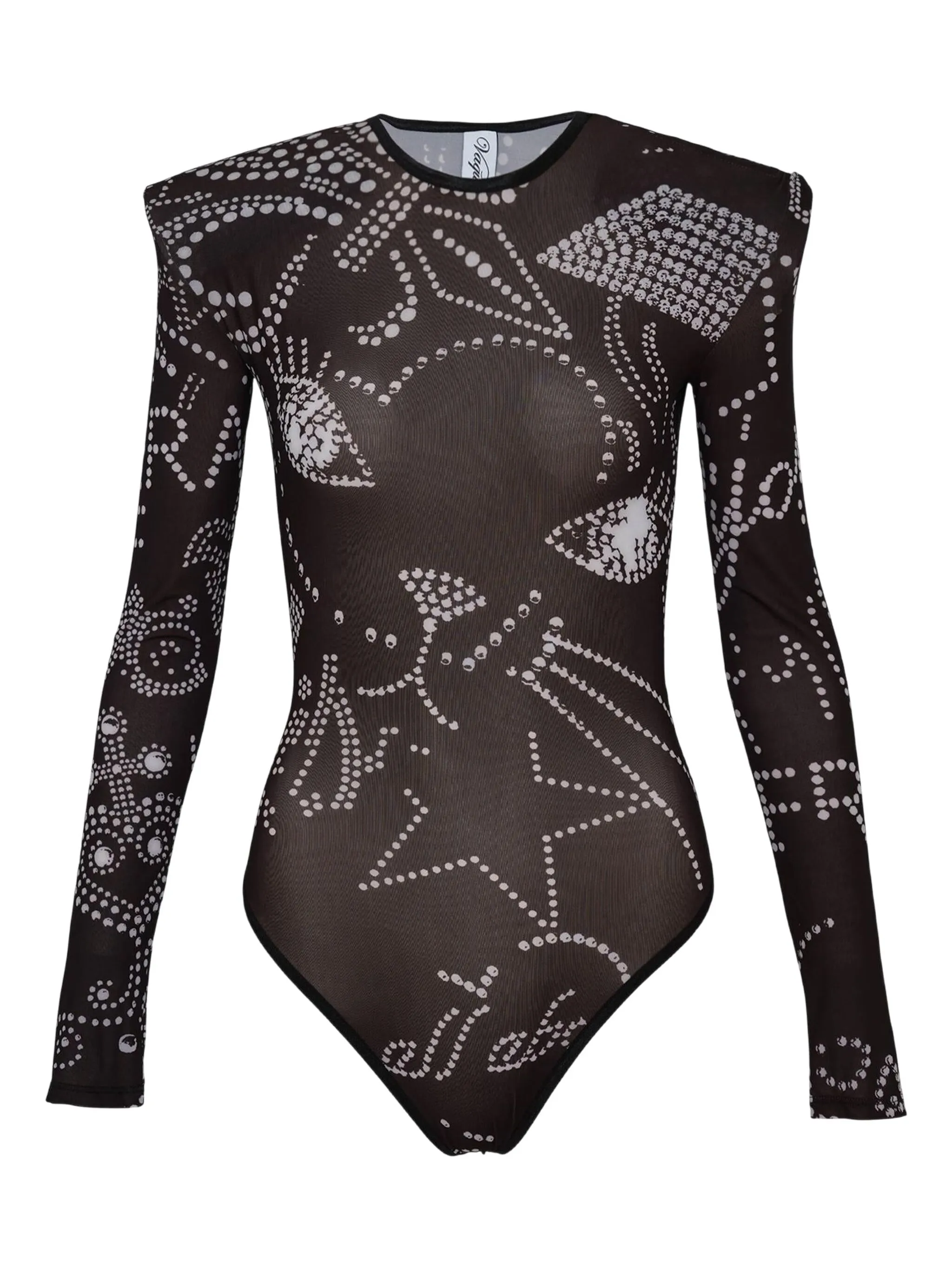 

Топ с объемными плечами и принтом Vaquera, черный