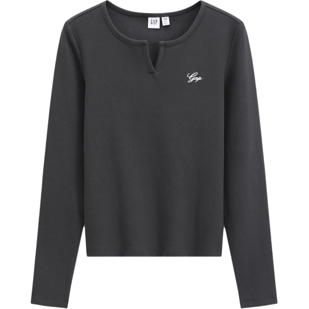 

Трикотажная водолазка с V-образным вырезом GAP, carbon серый