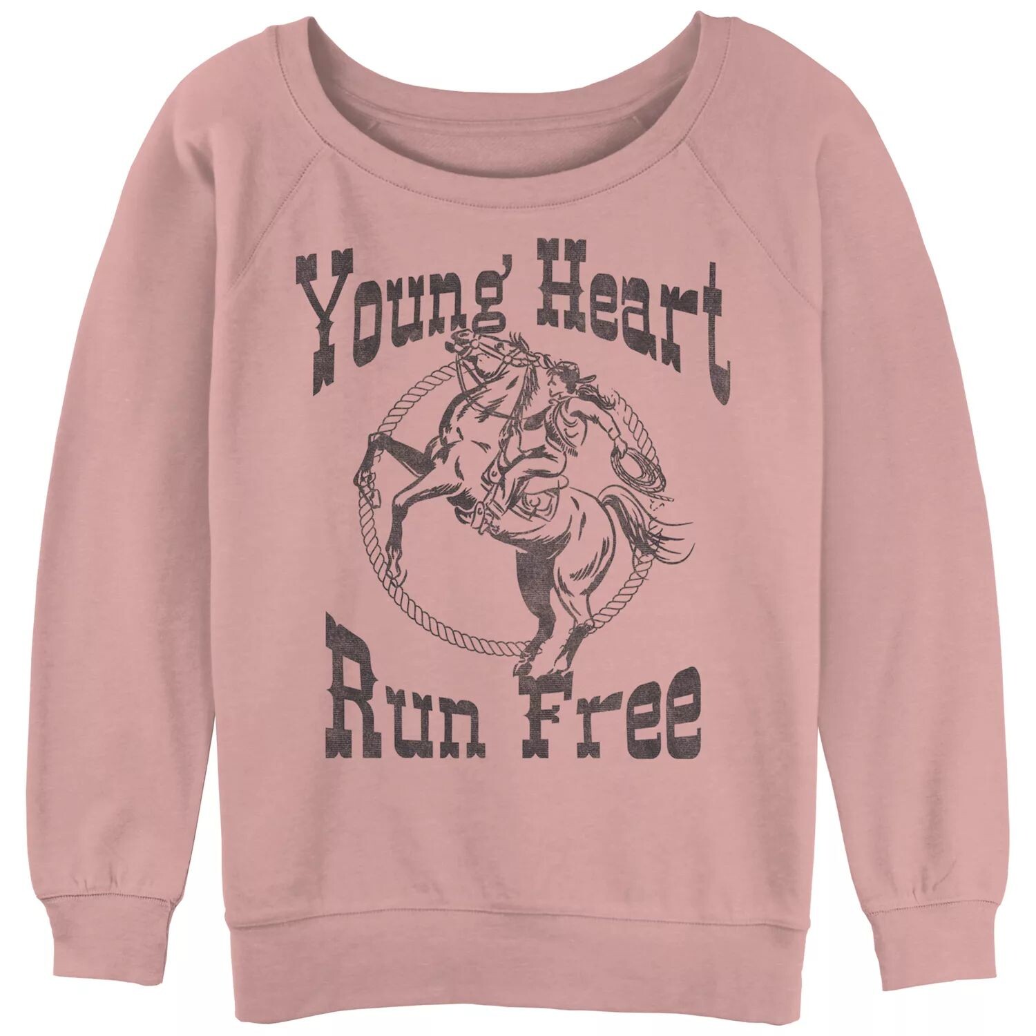 

Пуловер из махровой ткани с напуском и рисунком Young Heart Run для юниоров