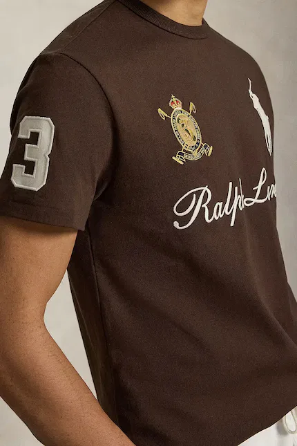 Футболка с длинным рукавом поло Polo Ralph Lauren, коричневый — фото 4