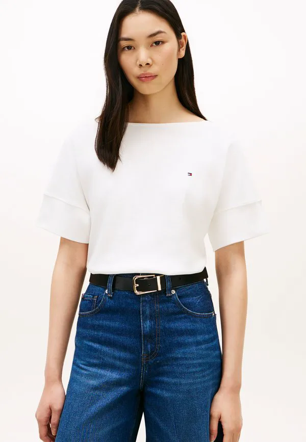 

Футболка с принтом и вырезом-лодочкой на шее, с длинным рукавом. Tommy Hilfiger, Ecru, Бежевый, Футболка с принтом и вырезом-лодочкой на шее, с длинным рукавом. Tommy Hilfiger, Ecru