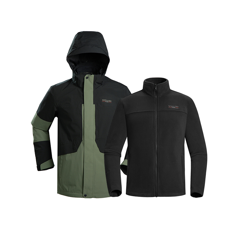 

NORTHLAND Профессиональная ветровка мужская, Pure Black/Low Green