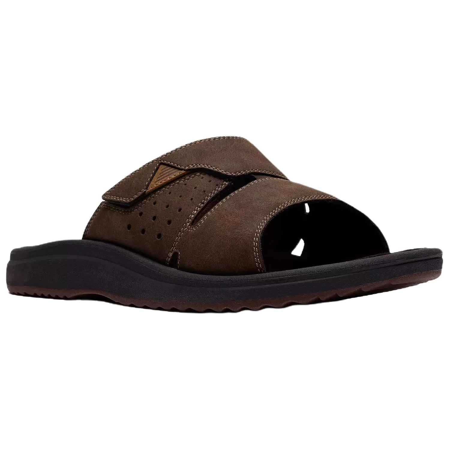 Сандалии-слайды Clarks из PU темно-коричневые — фото 4