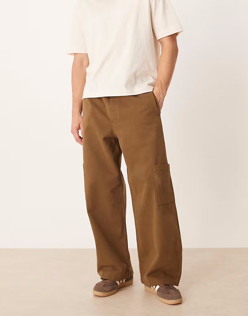 

Коричневые брюки-бочонки Asos Design