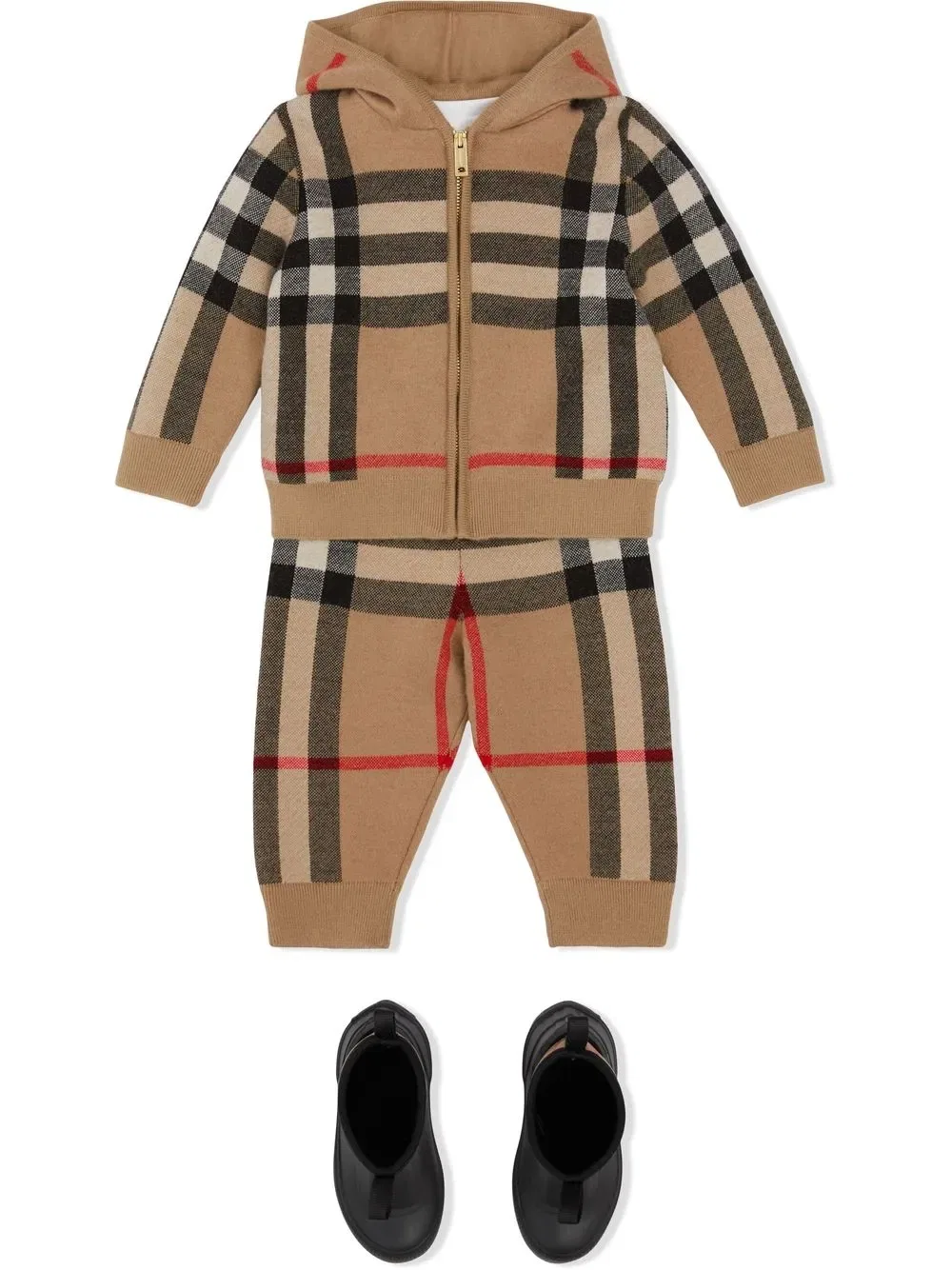 Проверьте тонкие трикотажные брюки Burberry Kids, коричневый — фото 2