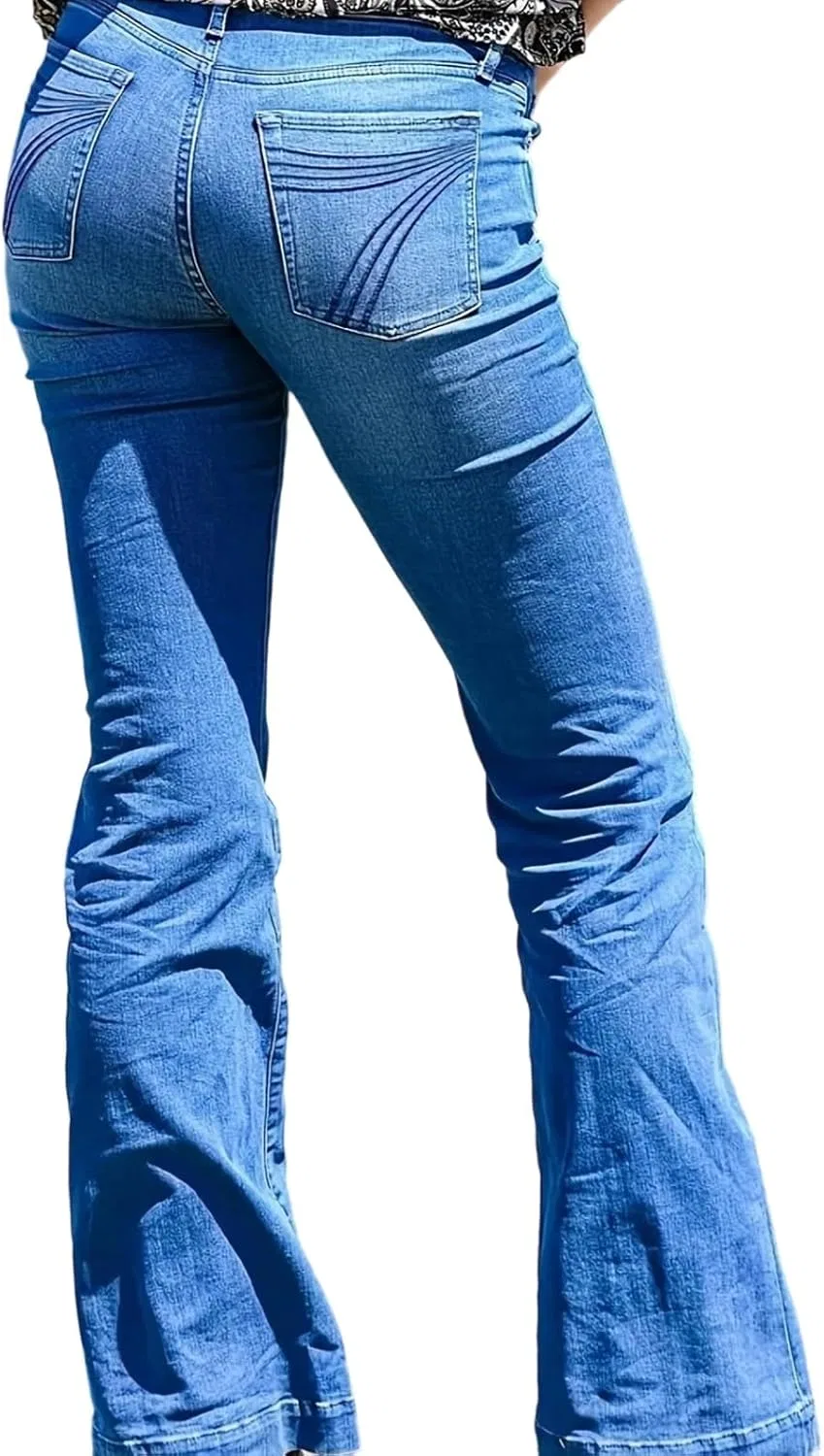 Джинсы Bootcut, High Waisted, 10-blue
