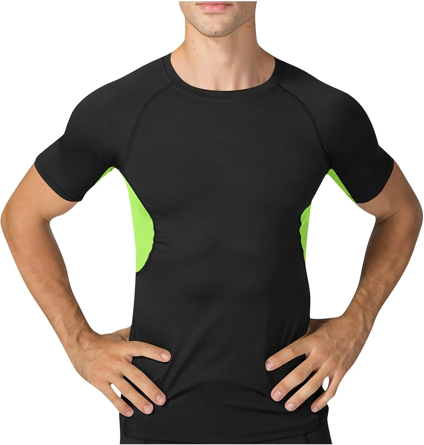 

Мужская компрессионная футболка с коротким рукавом и круглым вырезом, быстросохнущая