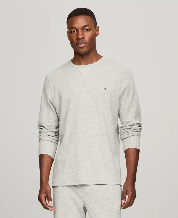 

Мужская термофутболка с длинным рукавом и вафельной вязкой Tommy Hilfiger, черный