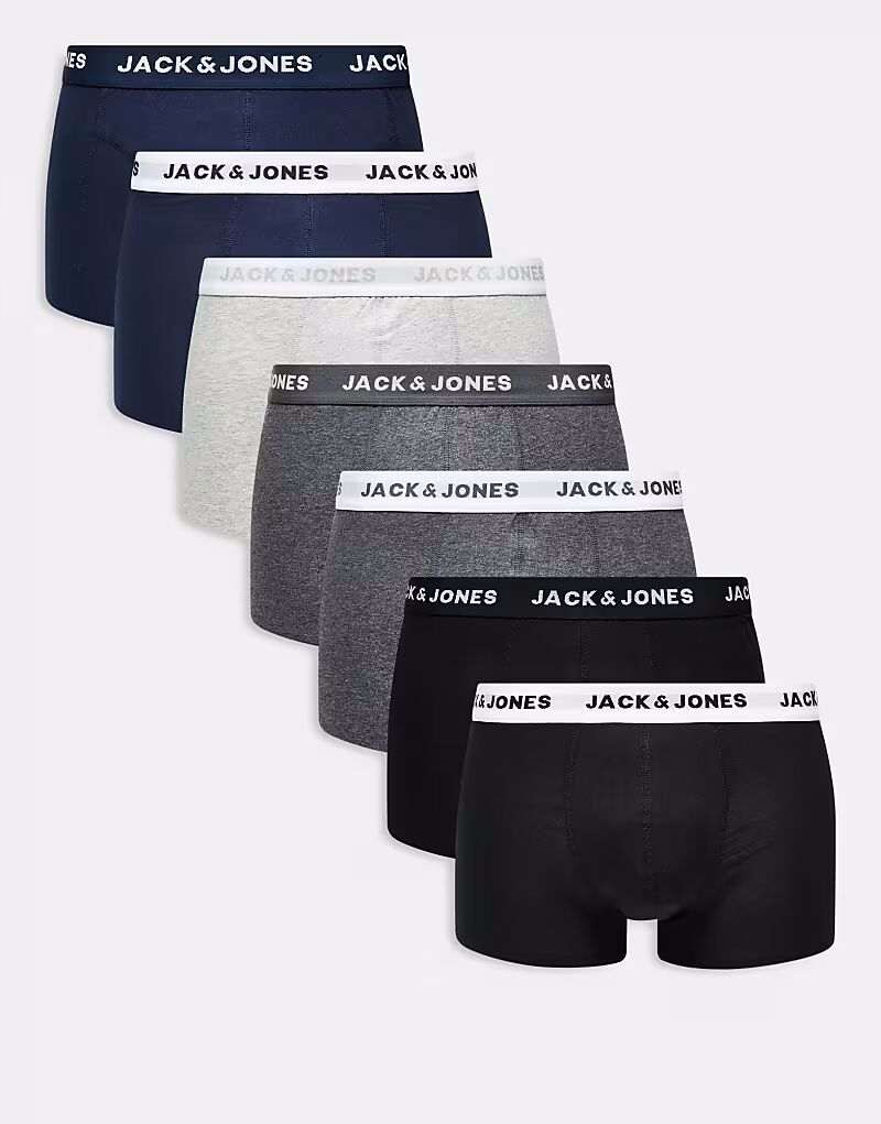 

7 трусов Jack & Jones серого, темно-синего и черного цветов
