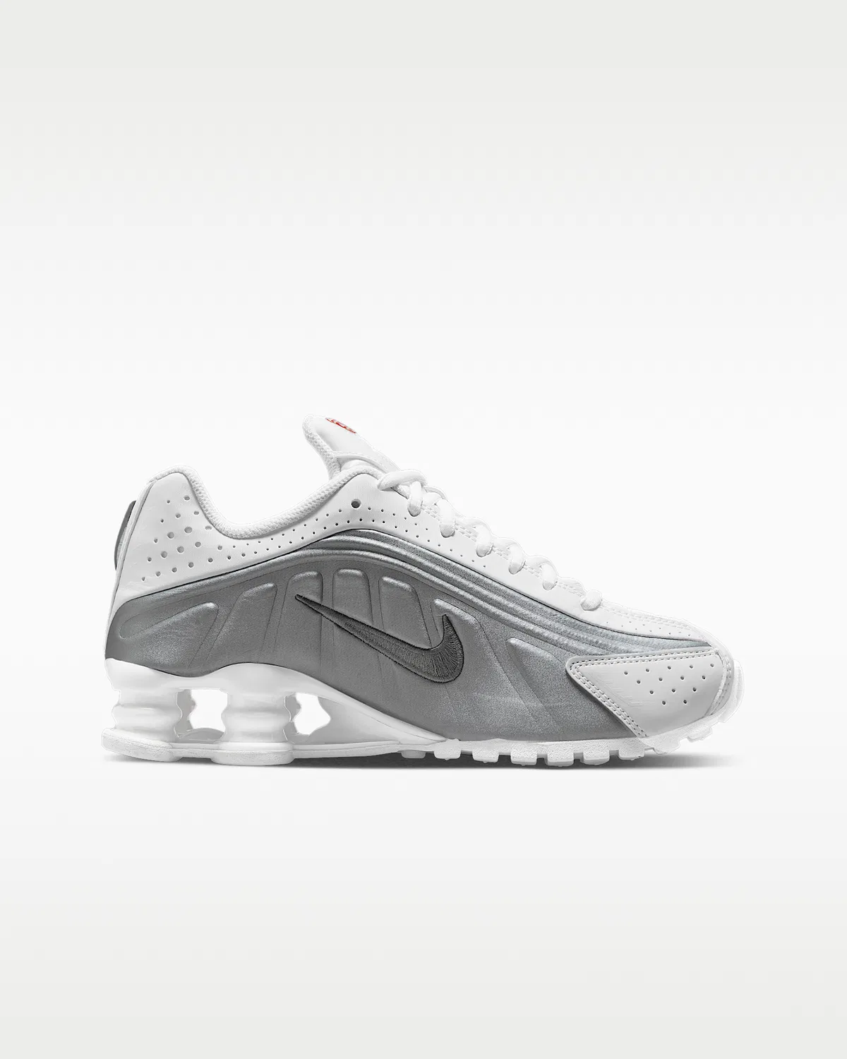 Детские кроссовки Nike Shox R4, White/White/Bright Crimson/Metallic Silver — фото 3