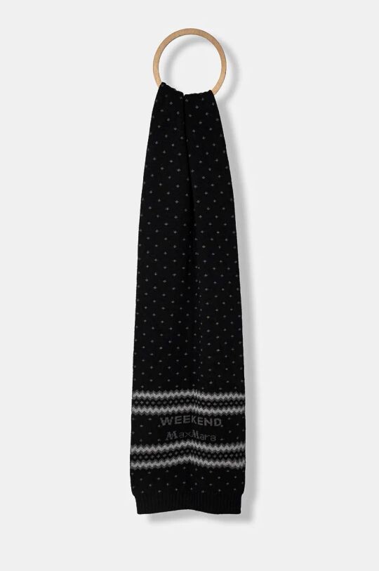 

Шерстяной шарф Weekend Max Mara, черный