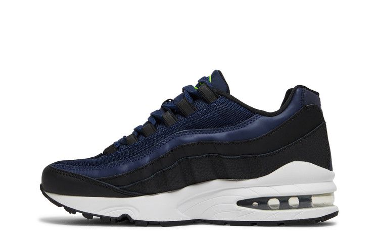 Кроссовки Nike Air Max 95 GS 'Midnight Navy Lemon Venom', черный — фото 4