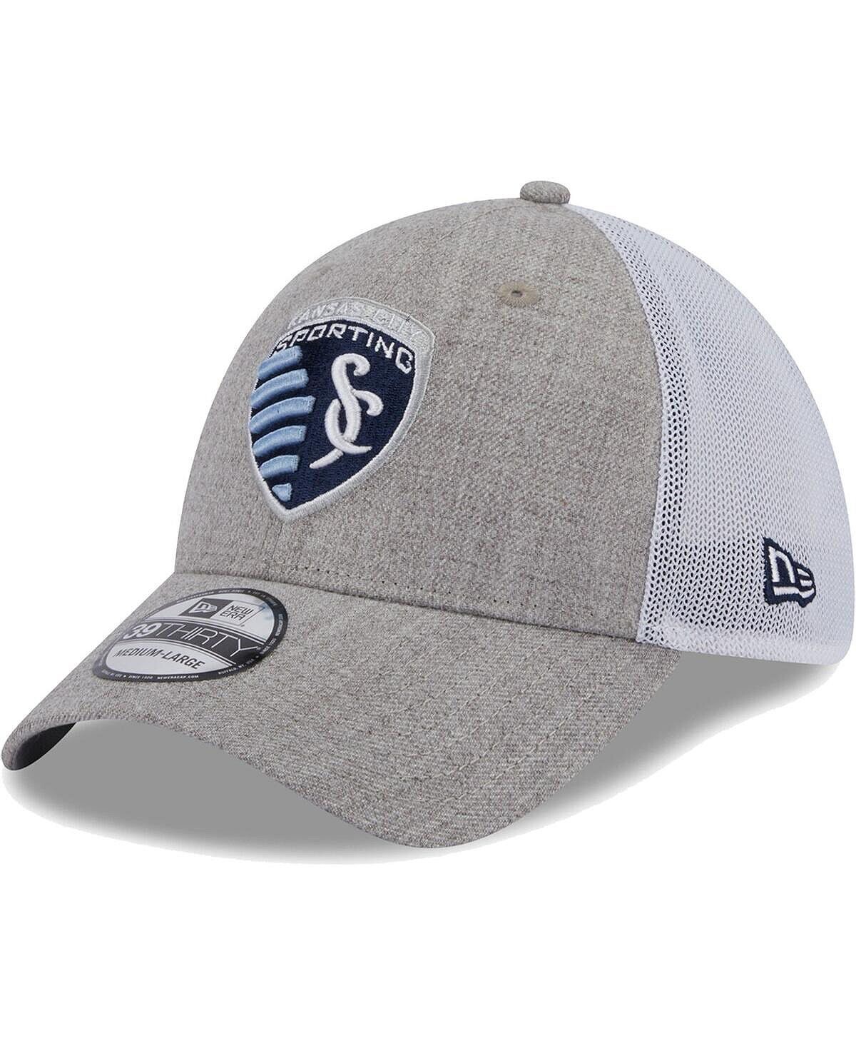 

Мужская кепка Grey Heather, белая Sporting Kansas City 39THIRTY Trucker Flex Hat New Era