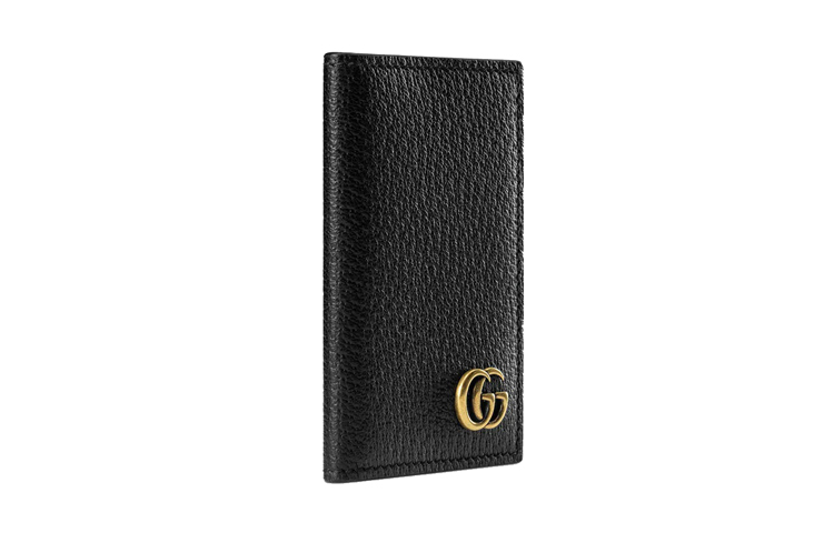 GUCCI Кардхолдер Marmont из коровьей кожи для мужчин, черный — фото 3