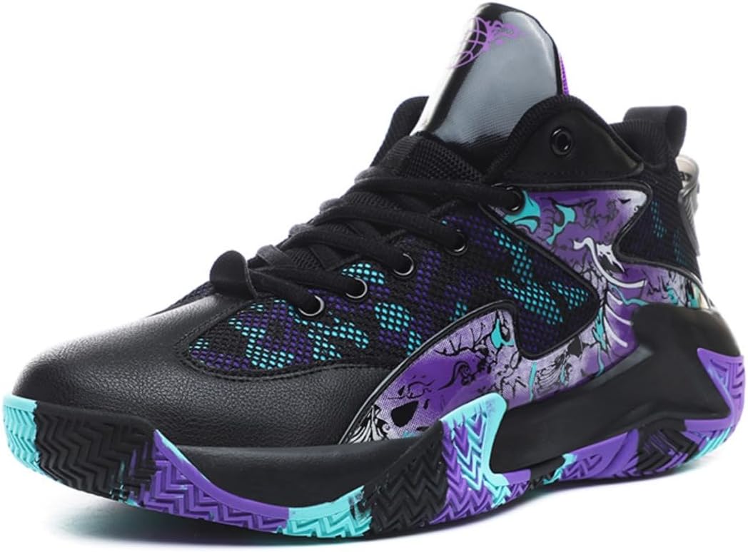 

Баскетбольные кроссовки Y2K для мужчин и женщин, удобные легкие кроссовки с противоскользящей резиновой подошвой для уличного спорта, зала и повседневной носки Zixcplaz, черный