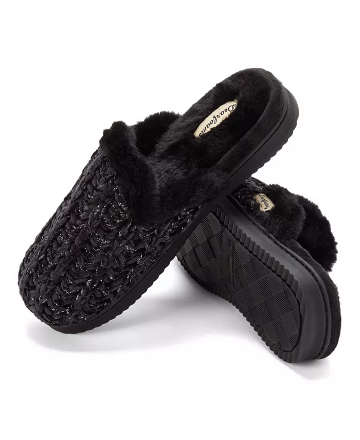 Женские тапочки Paris Chenille с фигурным мыском Dearfoams, черный — фото 2