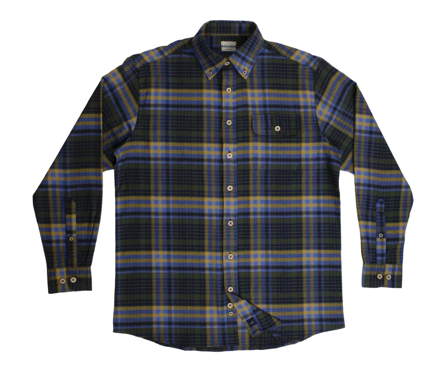 

Мужская фланелевая рубашка Newhaven Plaid темно-зеленого/темно-синего цвета Southern Marsh