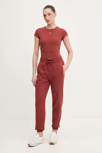 Спортивные штаны из хлопка Adidas by Stella McCartney, оранжевый — фото 2