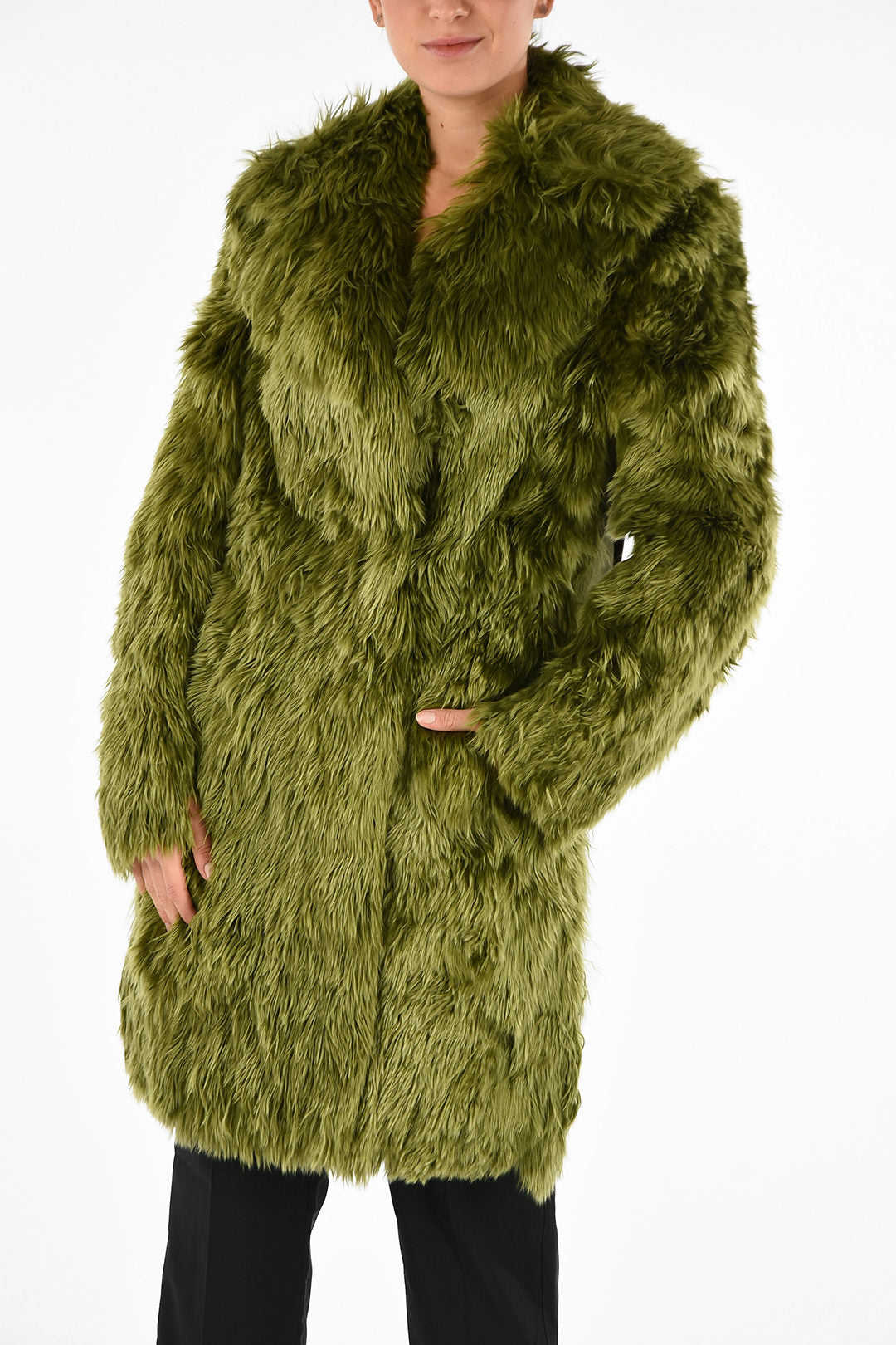 

Пальто из натурального меха альпака Maison Margiela MM1, зеленый