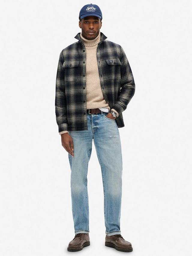 Верхняя рубашка в клетку на флисовой подкладке Superdry, цвет Over Ombre Navy — фото 2